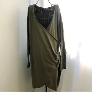 Wrap Dress earth green size 2X